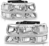 Autosaver88 Headlights Assembly Compatible With 19992002 Chevrolet Silverado 20012002 1500 2500 1500hd 2500hd 3500 20002006 Tahoe Suburban Lights In Bumpers
