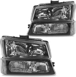 Dwvo Headlight Assembly Compatible With Chevy Silverado Avalanche 1500 2500 3500 Black Clear Housing