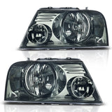 2004-2008 Ford F150 Headlights With Smoked Lens Chrome Housing Reflector