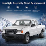 Autosaver88 LED Drl Headlight Assembly Compatible With 20012011 Ford Ranger Pair Headlights Wdaytime Running Light Chrome Housing Amber Reflector
