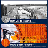 Headlights Assembly For 20022005 Dodge Ram Pickup Headlight Replacement Driving Light Chrome Housing Red Reflector Clear Lens