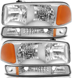 Lbrst Headlights Assembly For 19992006 Gmc Sierra 1500 20072007 Classic Black Housing Reflector Clear Lens Driver Passenger Side