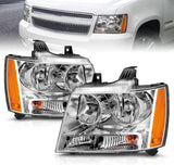 Amerilite For Chevy 0713 Tahoesuburbanavalanche Factory Style Replacement Headlights Pair Driver And Passenger Side Chrome Housing
