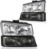 Dwvo Headlight Assembly Compatible With Chevy Silverado Avalanche 1500 2500 3500 Black Clear Housing