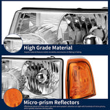 Autosaver88 LED Drl Headlight Assembly Compatible With 20012011 Ford Ranger Pair Headlights Wdaytime Running Light Chrome Housing Amber Reflector