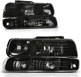 Autosaver88 Headlights Assembly Compatible With 19992002 Chevrolet Silverado 20012002 1500 2500 1500hd 2500hd 3500 20002006 Tahoe Suburban Lights In Bumpers