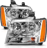Amerilite For Chevy 0713 Tahoesuburbanavalanche Factory Style Replacement Headlights Pair Driver And Passenger Side Chrome Housing
