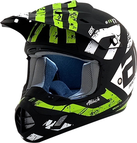 AFX FX-17 Helmet - Attack - Matte Black/Green - XS 0110-7178