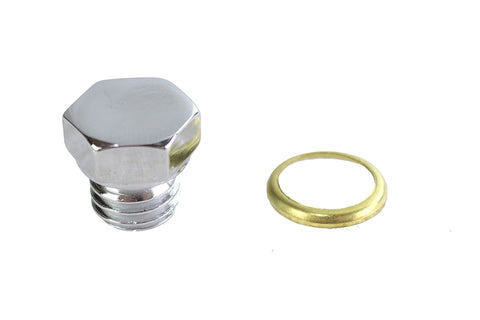 Transmission Engine Drain Plug 1/2 inch X 13 Thread Chrome - V-Twin Mfg.