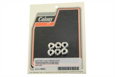 Slotted 1/4 inch - 24 Thread Engine Case Nut - V-Twin Mfg.