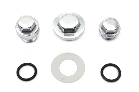 Oil Pump Screen Relief Plug Set Chrome - V-Twin Mfg.