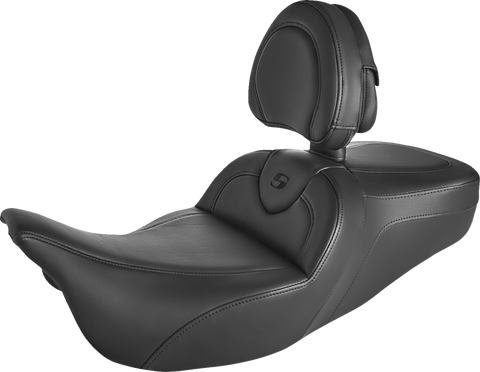 SADDLEMEN Roadsofa Standard Reach Seat - With Backrest - Black/Black Stitching 808-07B-187BR