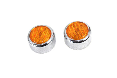 Swingarm Pivot Bolt Cover with Amber Reflectors - V-Twin Mfg.