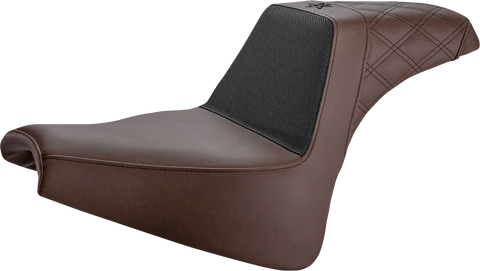 SADDLEMEN Unknown Industries Seat - Front Carbon Fiber/Black Gripper Lumbar/Rear Lattice Stitch - FXFB '18-'23 UN18-28-173BR