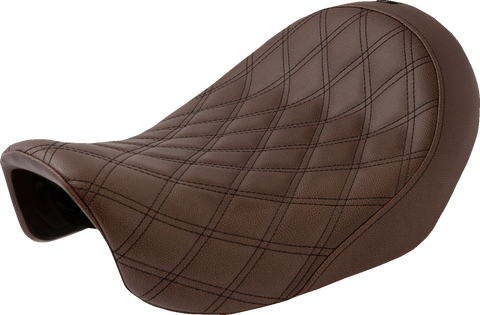 SADDLEMEN Renegade Solo Seat - Lattice Stitched - Brown - Dyna 806-04-002BLS