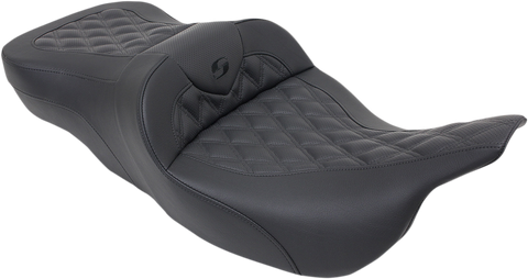 SADDLEMEN Roadsofa Seat - without Backrest - Full Lattice Stitch - Heated - '99-07 FL 897-07-182HCT