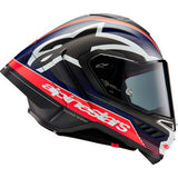 ALPINESTARS Supertech R10 Helmet - Team - Matte Black/Carbon Red Fluo/Blue - Medium 8200224-1383-M