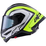 ALPINESTARS  Supertech R10 Helmet - 22.06 - Arius - Gloss Black/Silver/Yellow Fluo - Large  8203926-1699-L