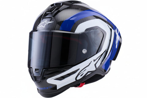 ALPINESTARS  Supretech R10 Helmet - 22.06 - Arius - Gloss Black/White/Blue - Medium 8203926-1647-M