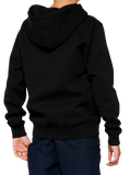 100% Youth Official Zip Hoodie - Black - Large 20033-00002