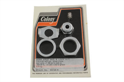 Chrome Rear Axle Nut and Lock Kit - V-Twin Mfg.