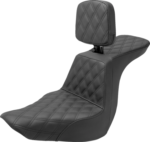 SADDLEMEN Tour Step Up Seat - Rider Backrest - Full Latice Stitch - FLSB/FXLR '18-'22 818-29-195BR