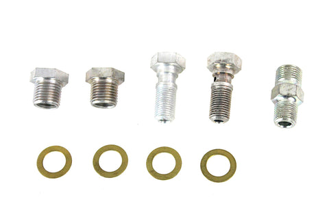 Oil Line Fitting Kit Cadmium - V-Twin Mfg.