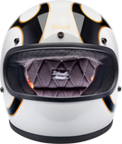 BILTWELL Gringo Helmet - Flames - White/Black - XL 1002-561-505