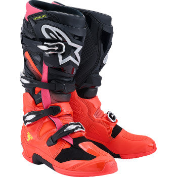 ALPINESTARS Tech 7 Boots - Black/Fluorescent Red/Fluorescent Pink - US 12 / EU 47 2012025-1576-12