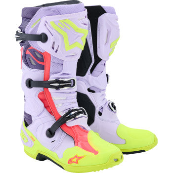 ALPINESTARS Tech 10 Supervented Boots - Purple/Fluorescent Yellow/Diva Pink - US 9 / EU 43 2010520-3150-9