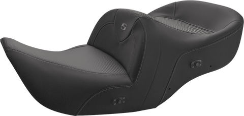 SADDLEMEN Heated Roadsofa Seat - Carbon Fiber - Without Backrest - Black - GL H01-07-185HCT