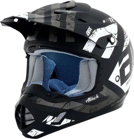 AFX FX-17 Helmet - Attack - Matte Black/Silver - Large 0110-7145