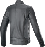 ALPINESTARS Stella Dyno Leather Jacket - Black Tar Gray/Dark Gray - 2XL 3113924-1296-2X