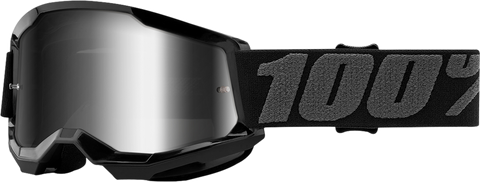 100% Youth Strata 2 Goggles - Black - Silver Mirror 50032-00001