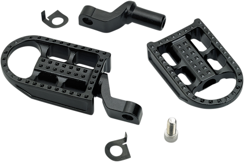 BILTWELL Mushman Footpegs - Step - Black Electroplated 7002-201-02