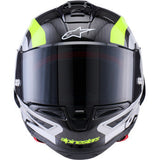 ALPINESTARS  Supertech R10 Helmet - 22.06 - Arius - Gloss Black/Silver/Yellow Fluo - XL 8203926-1699-XL