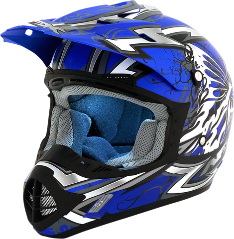AFX FX-17 Helmet - Butterfly - Matte Blue - XL 0110-7125