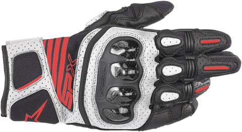 ALPINESTARS SPX AC V2 Gloves - Black/White/Fluo Red - 3XL 3567319-1231-3X