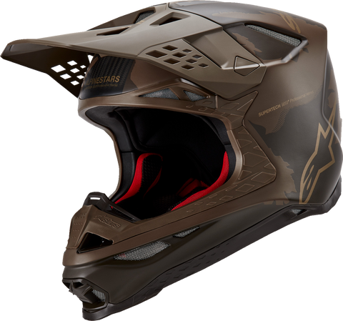ALPINESTARS Supertech M10 Helmet - Squad - MIPS® - Dark Brown/Gold - Small 8302823-839-SM