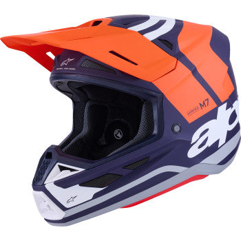 ALPINESTARS SM7 Helmet - Core - Matte Orange/Blue - XS 8301826-408-XS
