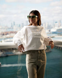 IN STOCK IMPERIALMOTO White Hot Varsity Crewneck - LARGE
