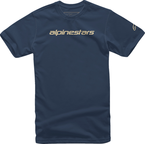 ALPINESTARS Linear Wordmark T-Shirt - Navy/Stone - 2XL 12127202071282X