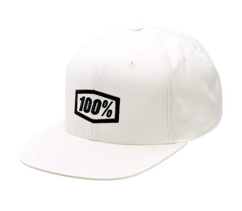 100% Icon Snapback Hat - White - One Size 20044-00007