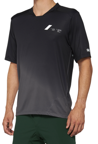 100% Celium Jersey - Short-Sleeve - Black/Charcoal - Medium 40011-00001
