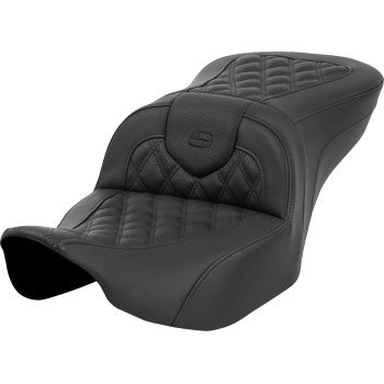 SADDLEMEN Roadsofa™ Seat - without Backrest - Lattice Stitch - Black - FL '23-'24 823-07-182