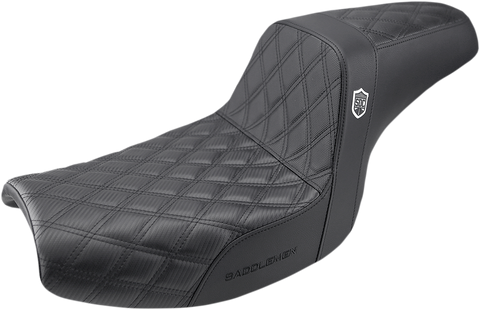 SADDLEMEN Seat - Pro Series SDC Performance Without Backrest - Full Lattice Stitch/Lumbar Gripper - Black SC88209DB