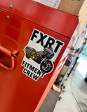 FXRT Fitment Crew Gray & Gold Sticker