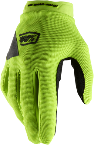 100% Women's Ridecamp Gloves - Fluo Yellow/Black - Medium 10013-00007