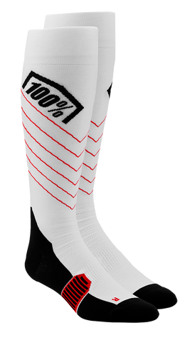 100% Hi-Side Performance Socks - White - Large/XL 20054-00006