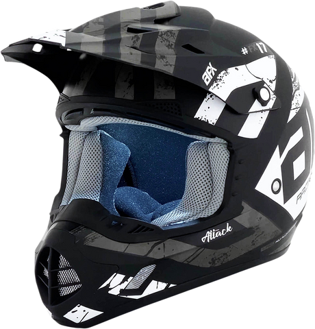 AFX FX-17Y Helmet - Attack - Matte Black/Silver - Medium 0111-1400